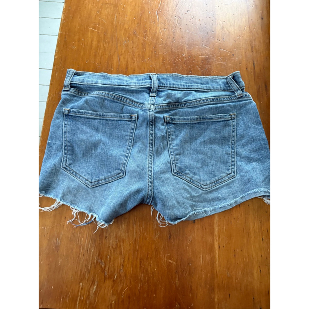 Banana Republic womens Blue Denim Cut-Off Shorts White Stripe Size S - Picture 3 of 3